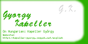 gyorgy kapeller business card
